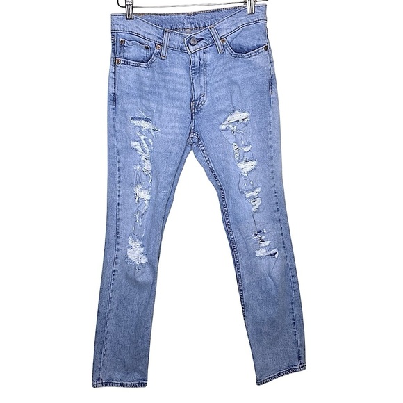 Levi’s 511 Men's Light Blue Distressed Ripped Jeans 30x30 - Picture 1 of 8